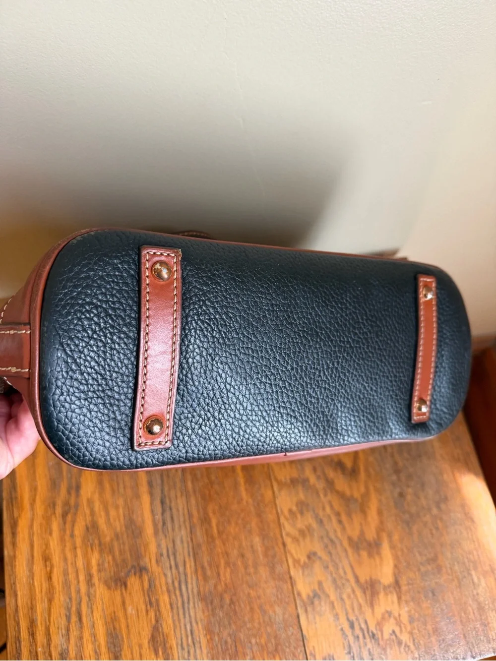 Dooney & Bourke Zip Zip Satchel Black Pebble Grain Leather Satchel Purse Handbag